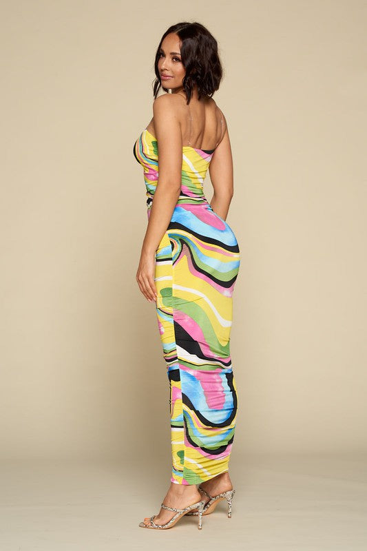 Porcha Color Wave Tube Dress The Fashion Trap LLC